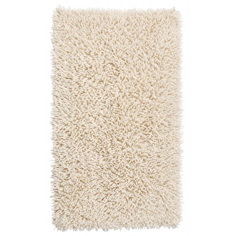 Bathroom Rugs & Mats| undefined Chenille Shaggy 34-in x 21-in Ivory Cotton Bath Rug - ZI71421