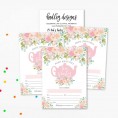 25 Floral Tea Party Invitations Little Girl Garden Tea Cup Time Bridal or Baby Shower Invite High Tea Themed Ladies Event Ideas Vintage Kids Birthday Supplies Printed or Fill in The Blank Card