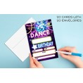 Birthday Party Invitation Cards for Teens Dance Party Party Invitation for Girls Boys Party Celebration for Kids Personalized 20 Cards With 20 Envelopes – A017
