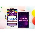 Birthday Party Invitation Cards for Teens Rainbow Neon Glow Party Party Invitation for Girls Boys Party Celebration for Kids Personalized 20 Cards With 20 Envelopes – A024