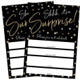 Shhh It's A Surprise 25 Invitations and Envelopes Black and Gold Confetti Surprise Party