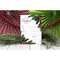 Watercolor Holly and Pine Christmas Holiday Party Invitations 20 5"x7" Fill in Cards with Twenty White Envelopes by AmandaCreation