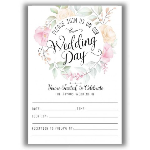 Wedding Invitation Cards & Blank Envelopes Set of 25 Blank Wedding Invite Stationery Kits Do It Yourself DIY Beautiful and Minimalist Wedding Planning Supplies Invitaciones de Boda