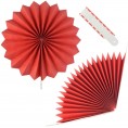 18Pc Party Hanging Paper Fans Set Decorative Red Folding Fans Party Decorations Round Fan Wall Decor Paper Garlands Flower Decoration for Birthday Festival Party Wedding Graduation Events Accessories