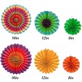 19pcs Fiesta Party Decorations Colorful Paper Fans Tissue Paper Pom Poms Honeycomb Balls and Circle Dot Garland for Birthday Party Wedding Decorations Fiesta or Mexican Party