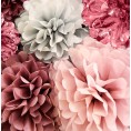 20 PCS Pink Rose Gold Party Decoration Tissue Paper Pom Poms Birthday Party Decoration Baby Shower Bridal Shower Rose Gold Dusty Rose Blush Pink Grey 14” 10” 8” 6"
