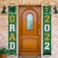 2022 Graduation Banner Class of 2022 Congrats Grad Porch Sign Party Decorations Supplies Welcome Hanging Door Decor for Indoor OutdoorGreen