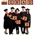 2022 Graduation Banner Set Maroon Graduation Party Decoration Porch Sign Grad Party Supplies Class of 2022 Congrats Grad for College High School Maroon and Gold