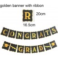2022 Graduation Party Decorations Supplies CONGRTS GRAD Banner WE ARE SO PROUD OF YOU Photo Garland Banner Hanging Swirls Confetti 15pcs Gold and Black Balloons