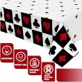 3 Pieces Casino Poker Themed Birthday Party Decorations Disposable Poker Tablecloth Las Vegas Theme Table Cover Casino Table Runner for Las Vegas Casino Playing Card Birthday Party Favors Supplies