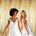 4 Pack Matt Light Gold Foil Fringe Curtain Backdrop 3.28Ft x 8.2Ft Metallic Tinsel Foil Fringe Streamer Curtains for Party Photo Booth Props Birthday St. Patrick's Day Decoration Party Supplies
