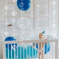 4 String Under the Sea White Bubble Garlands for Little Mermaid Party Decorations 2D Bubble Coutout Garland Hanging Bubbles Streamer Pool Ocean Underwater Kids Birthday Baby Shower Bday Party Supplies