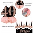 40th Birthday Decoration Women 9 Pieces Centerpieces for Tables Decorations Cheers to 40 Years Birthday Party Decoration Supplies for Women 40th