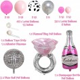 71 Packs Let's Go Girls Nashville Bachelorette Party Kit Pink and Silver Balloon Arch Ring Disco Ball Mylar Balloon for Nash Bash Bachelorette Western Disco Cowgirl Bachelorette Party Decorations
