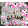 71 Packs Let's Go Girls Nashville Bachelorette Party Kit Pink and Silver Balloon Arch Ring Disco Ball Mylar Balloon for Nash Bash Bachelorette Western Disco Cowgirl Bachelorette Party Decorations