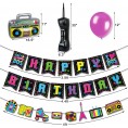 80s Birthday Party Decorations Back to the 80s Party Banner 80s Retro Party Balloons Inflatable Boom Box Mobile Phone for 1980s Throwback Party Supplies