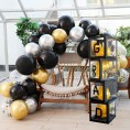 Balloons Boxes GRAD So Proud of You Graduations 2022 for Graduation Party Decorations Supplies for Indoor Outdoor Home Door Décor 4 Pcs Black Balloons Transparent BoxesNO Balloons