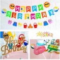 Beach Birthday Party Decoration Set for Hawaiian Aloha Luau Party Birthday Banner Garland Cake Cupcake Toppers Balloons for Beach Ball Pool Barbecue Happy Birthday Party Supplies Favor