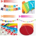 Colorful Birthday Party Decorations Rainbow Party Decorations Supplies with Happy Birthday Banner Colorful Pennant Banner Paper Fan Party Decorations Set Rainbow Circle Paper Garland Honeycomb Balls and Colorful Foil Fringe Curtain for Kids Women Men