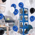DAZONGE Graduation Party Decorations 2022 Set of 4 Blue Balloon Boxes with 25 Latex Graduation Balloons So Proud of You Graduation Decorations for Any Grades Ceremony