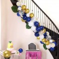 DIY Blue Balloon Garland & Arch Kit 138pcs Party Decorations Balloon Set Navy Blue & Golden & Sequin Gold & White Balloons for Baby Shower Wedding Birthday Graduation Anniversary Organic Party …