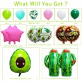Fiesta Party Decorations Avocado Cactus Star Foil Balloons for Bachelorette Mexican Theme Party Supplies Cinco De Mayo Party for Adults