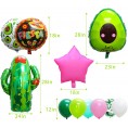 Fiesta Party Decorations Avocado Cactus Star Foil Balloons for Bachelorette Mexican Theme Party Supplies Cinco De Mayo Party for Adults