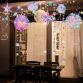Ganory 29 Pieces Home Iridescent Party Supplies Kit with Hanging Honeycomb Ball Decorative Paper Fan Snowflake Garlands White Star Hanging Swirl Decorations for Birthday Wedding Party Decorations