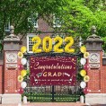 Graduation Party Decorations 2022 32" 2022 Balloons Hanging Swirls Extra Wide GRAD Backdrop Banner Maroon Gold Burgundy Red Supplies