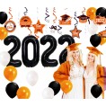 Graduation Party Decorations 2022 Orange Black Hanging Swirls 15pcs Class of 2022 Decorations Orange Black Silver for Backdrop Ceiling Home Classroom 2022 Balloons Graduation Party Supplies