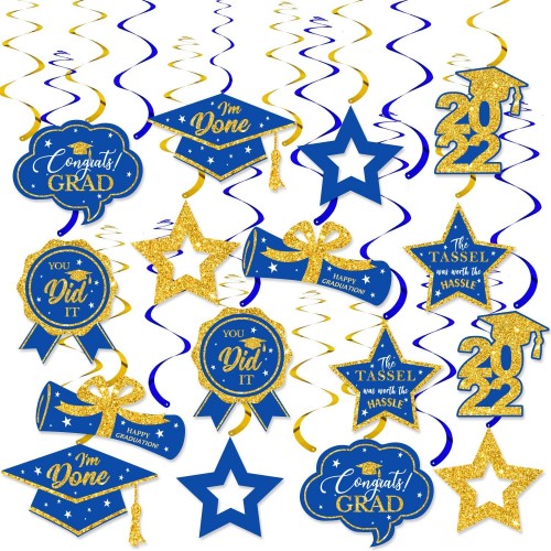 Graduation Party Decorations Class of 2022 Graduation Party Hanging Swirls Ceiling Decorations,Congrats Grad Hanging Swirl for Indoor & Outdoor Graduation Party Supplies