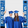 Graduation Porch Sign Class of 2022 Congrats Grad Decorations Graduation Banners Party Backdrop Door Sign Welcome Hanging Decoration for Photo PoParty Wall Decoration Door Yard Blue