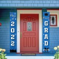 Graduation Porch Sign Class of 2022 Congrats Grad Decorations Graduation Banners Party Backdrop Door Sign Welcome Hanging Decoration for Photo PoParty Wall Decoration Door Yard Blue