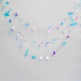 Iridescent Circle Party Streamers Hanging Backdrop Cheerleader Party Decoration Photo Background for Kids Birthday Party Supplies