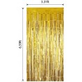 Party Club of America Gold Fringe Curtain Backdrop Foil Curtain Backdrop Bachelorette Party Decorations Party Backdrop Tinsel Backdrop Gold Streamers 4 Pack