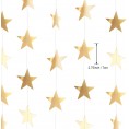 Patelai Glitter Star Garland Banner Decoration 130 Feet Bright Gold Star Hanging Bunting Banner Backdrop for Engagement Wedding Baby Shower Birthday Christmas Decor Champagne Gold