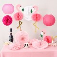 Pink Flamingo Bachelorette Party Decorations for Girls Hawaiian Summer Beach Luau Tropical Party Pom Poms Paper Flowers Tissue Fans Lanterns for Women Birthday Party