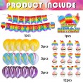 Pop Birthday Party Decorations Pop Birthday Party Supplies Sensory Pop Game Theme Party Decoration Set Included Happy Birthday Banner Balloons Pop Cake Toppers and Cupcake Toppers for Kids Gift Birthday Party Favor
