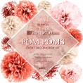 VINANT 20 PCS Rose Gold Party Decorations Metallic Foil and Tissue Paper Pom Poms Birthday Party Decoration Baby Shower Bridal Shower Bachelorette Garden Party 14" 10" 8" 6"