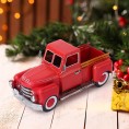 Vintage Fall Red Truck Decor Farmhouse and Party Decoration Metal Pickup Planter,Garden Retro Planters Centerpiece for Tabletop Christmas Decorations Storage Home Table Decors