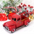 Vintage Fall Red Truck Decor Farmhouse and Party Decoration Metal Pickup Planter,Garden Retro Planters Centerpiece for Tabletop Christmas Decorations Storage Home Table Decors