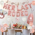 Western Bachelorette Party Decorations Her Last Rodeo Balloons Cowgirl Banner for Bridal Shower Wild West Party Supplies