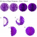 ZERODECO Party Decorations Purple Confetti Balloons Decorative Folding Fans Paper Pompoms Triangle Bunting Flags Garlands for graduation Wedding Birthday Baby Shower Mermaid Party Decorations