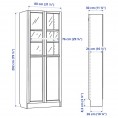 BILLY Bookcase with panel glass doors